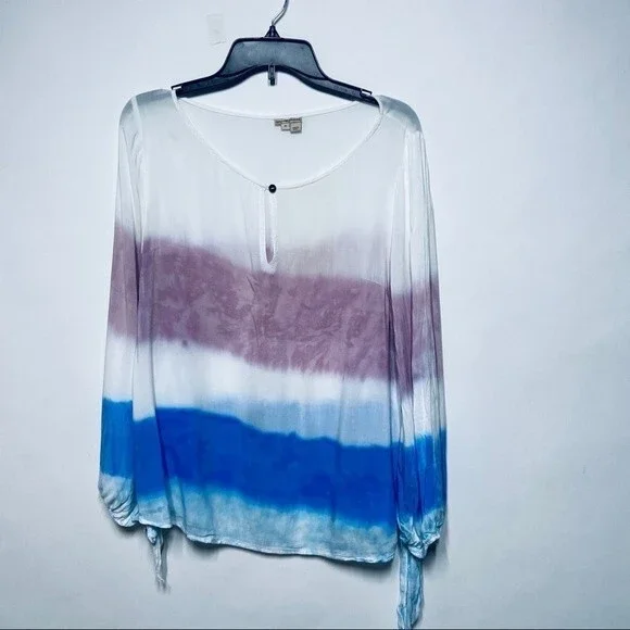 Holding Horses Tie Dye Americana Peasant Blouse M - Picture 5 of 12